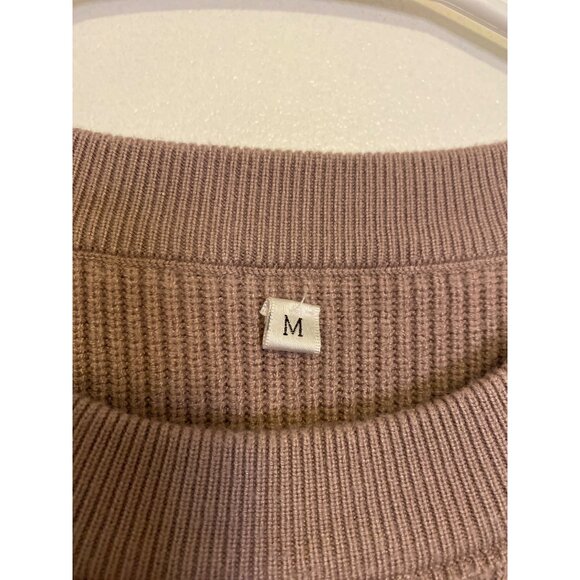 Oversized Mauve Sweater Size M  Ribbed Texture & Dropped Shoulders - Picture 3 of 5